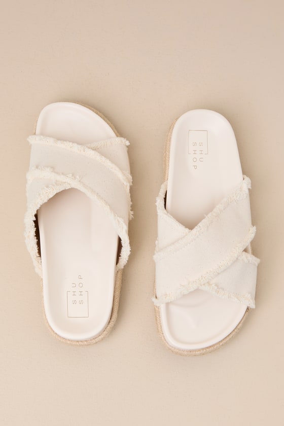 Shop Shu Shop Courtney Bone Flatform Slide Sandals In White