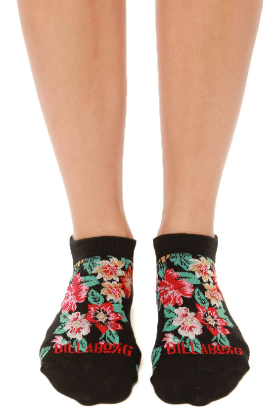 Billabong Fancy Dants Socks Floral Print Socks Ankle Socks 14.00