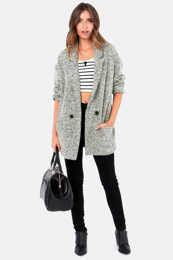 Cute Grey Coat Boyfriend Jacket Warm Coat 78.00