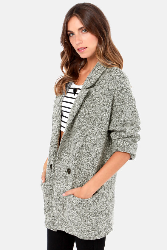 Cute Grey Coat Boyfriend Jacket Warm Coat 78.00