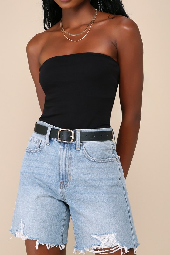 LULUS EXCEPTIONAL FINISH BLACK AND IVORY TWO-PIECE BELT SET