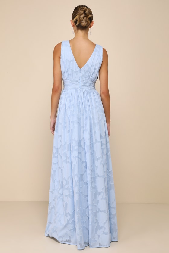 Lulus Sweet Sophistication Light Blue Burnout Floral Maxi Dress In Light Blue