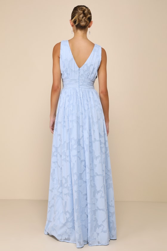 Shop Lulus Sweet Sophistication Light Blue Burnout Floral Maxi Dress