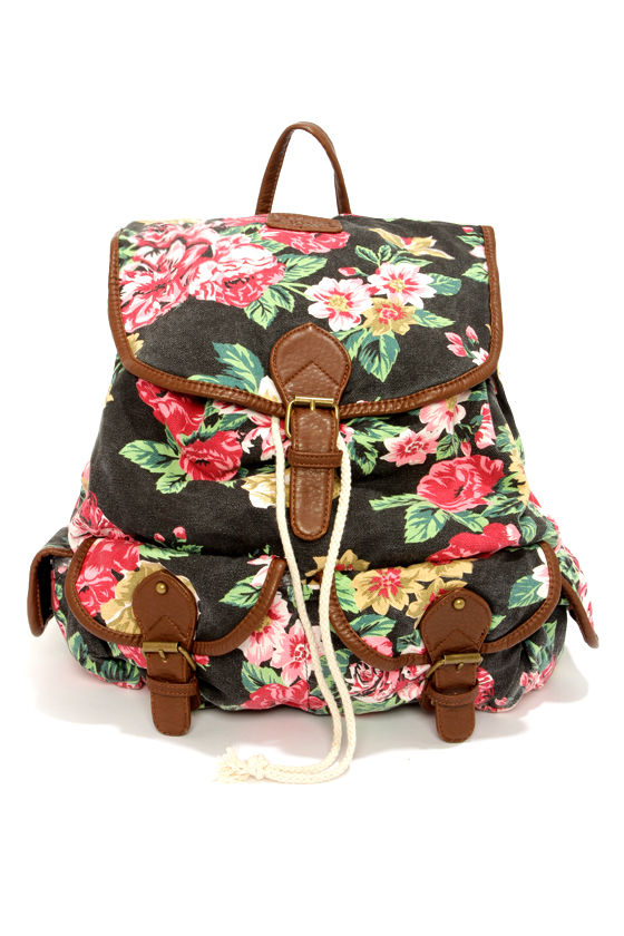 Billabong Sea You Soon Backpack Floral Backpack Print Backpack 59.50 Lulus