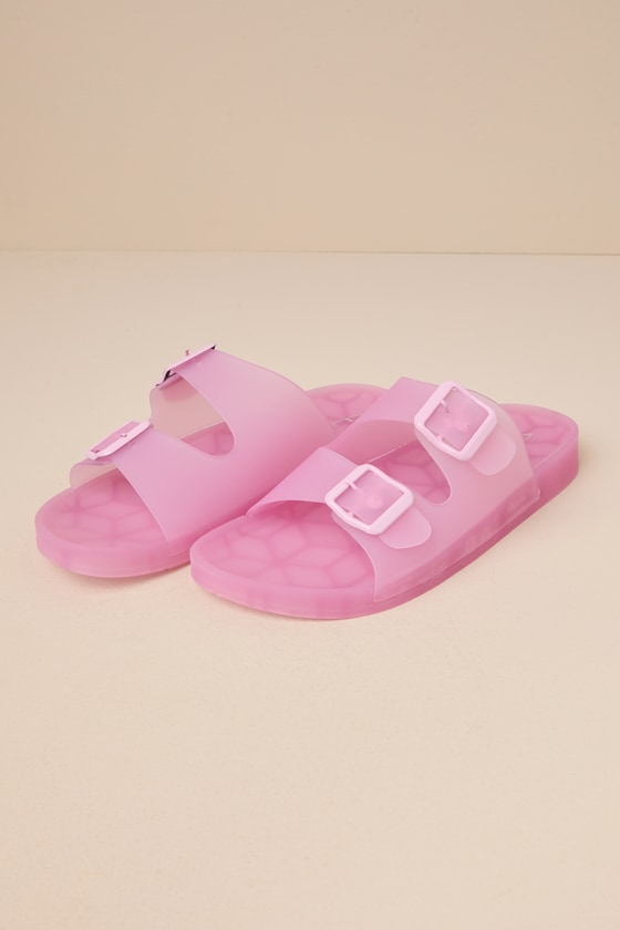 Shop Cl By Laundry Jaylen Frosty Pink Jelly Buckled Slide Sandals