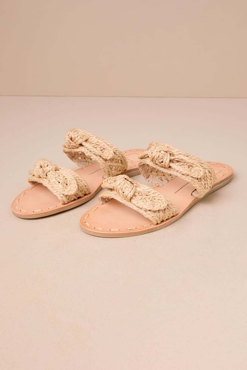 Dolce Vita Dinah Light Natural - Raffia Sandals - Slide  display picture 1