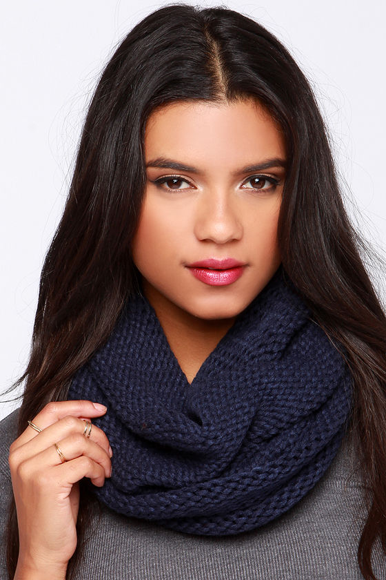 SCARF Knitted Blue Scarf