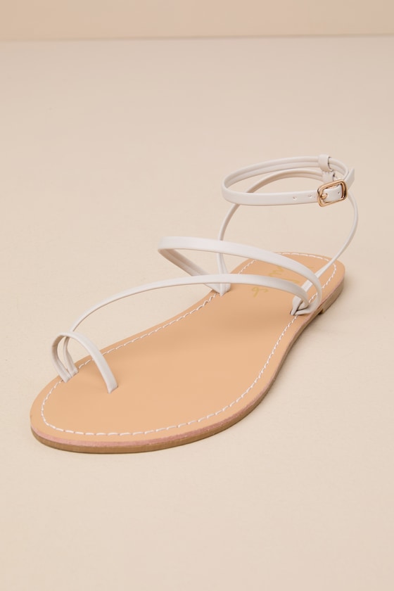 Shiloe Bone Flat Ankle Strap Sandals 2