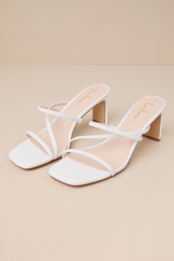 White High Heels Strappy High Heels High Heel Slide Sandals Lulus — free download