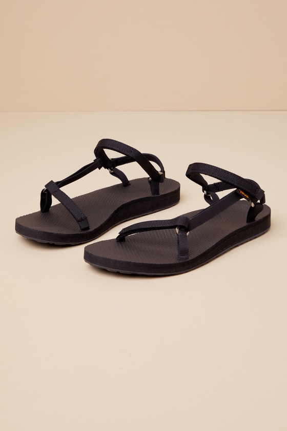 Teva Womens Adjustable Padded Insole Slingback Sandals In Black