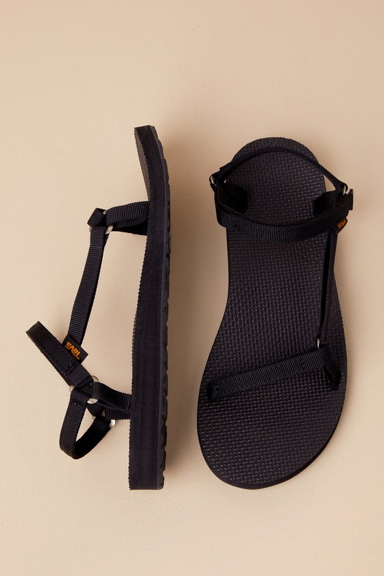 Teva Womens Adjustable Padded Insole Slingback Sandals In Black