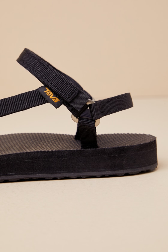 Teva Womens Adjustable Padded Insole Slingback Sandals In Black
