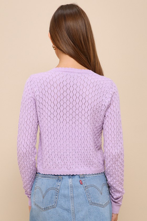 Dulla Ls Knit Cardigan Pastel Lavender
