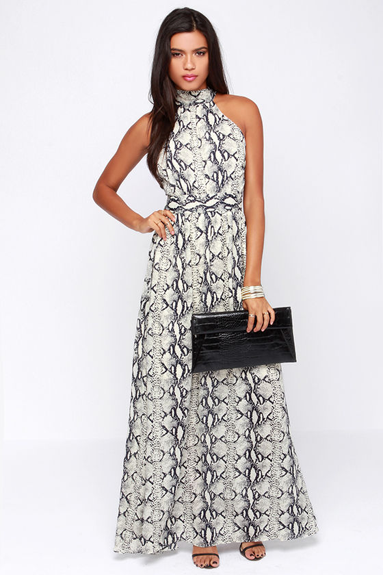 Pretty Maxi Dress - Halter Dress - Python Print Dress - $65.00 - Lulus