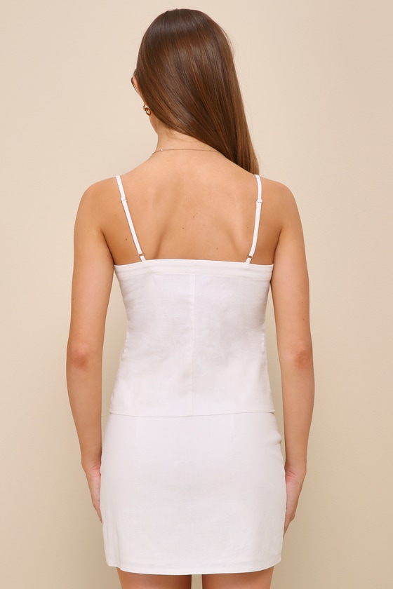 Lulus Summertime Charm White High Rise Mini Skirt In White