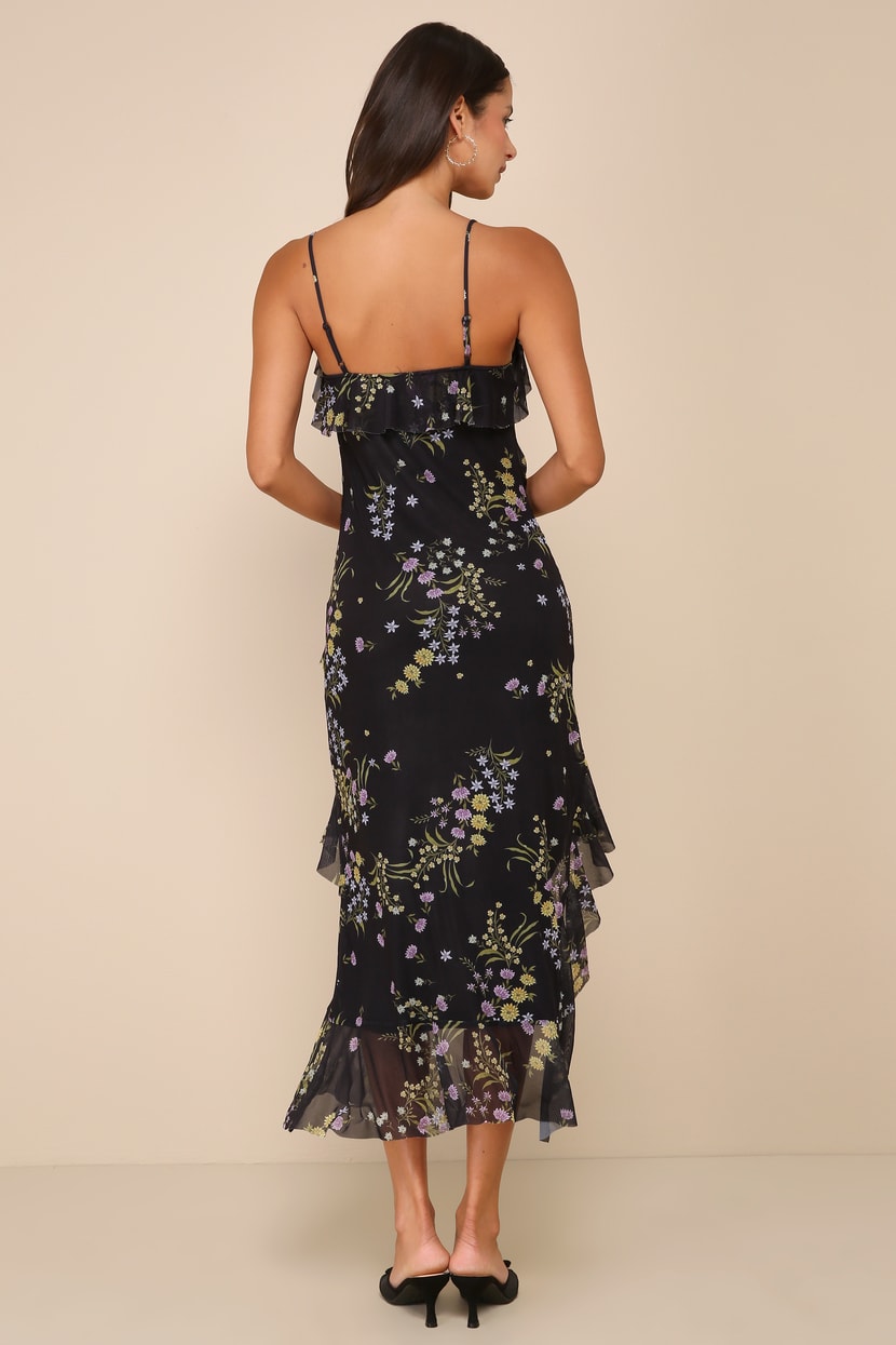 floral embroidered mesh dress Kiyonna Women's Plus Size Isabella Embroidered Mesh Gown, 4X