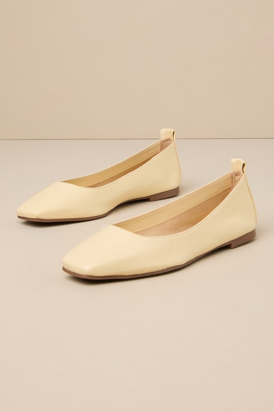 Intentionally Blank Image - Cream Ballet Flats - Slip-On Flats - Lulus