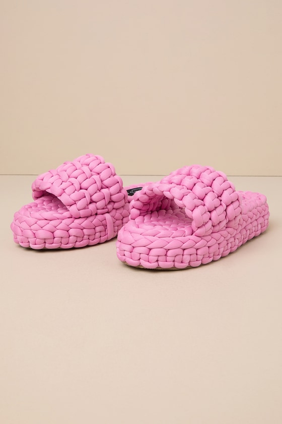 GG PLATFORM SLIDE SANDAL PASTEL PINK CANVAS