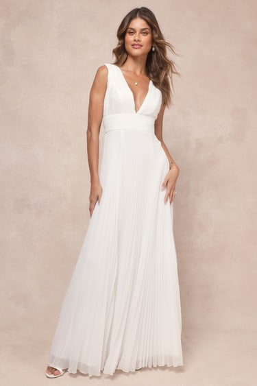 Modest Simple Wedding Backless Dress Lulus Bridal Lulus Everlasting Passion  White Sequin Beaded Backless Maxi Dress