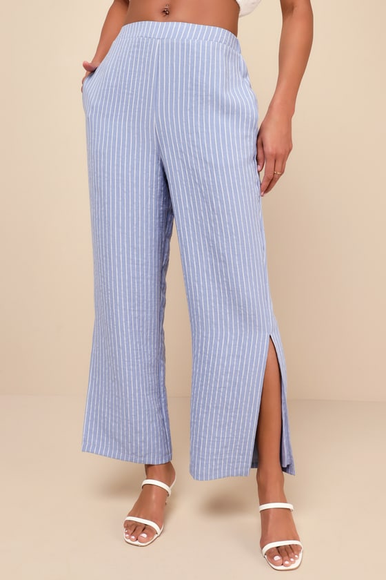 Blue Striped Pants