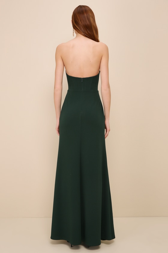 Passionate Admiration Emerald Strapless Bustier Maxi Dress 5