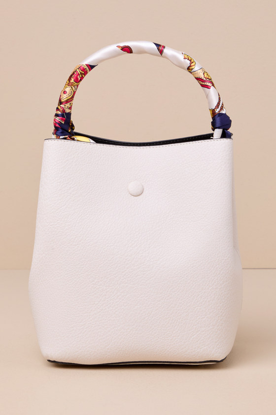 Lulus Classy Detail Ivory Scarf Handle Handbag In White