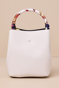 Classy Detail Ivory Scarf Handle Handbag