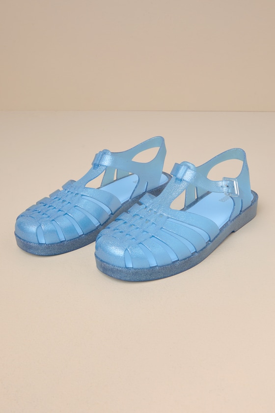 Possession Glitter Blue Jelly Strappy Buckle Sandals 2