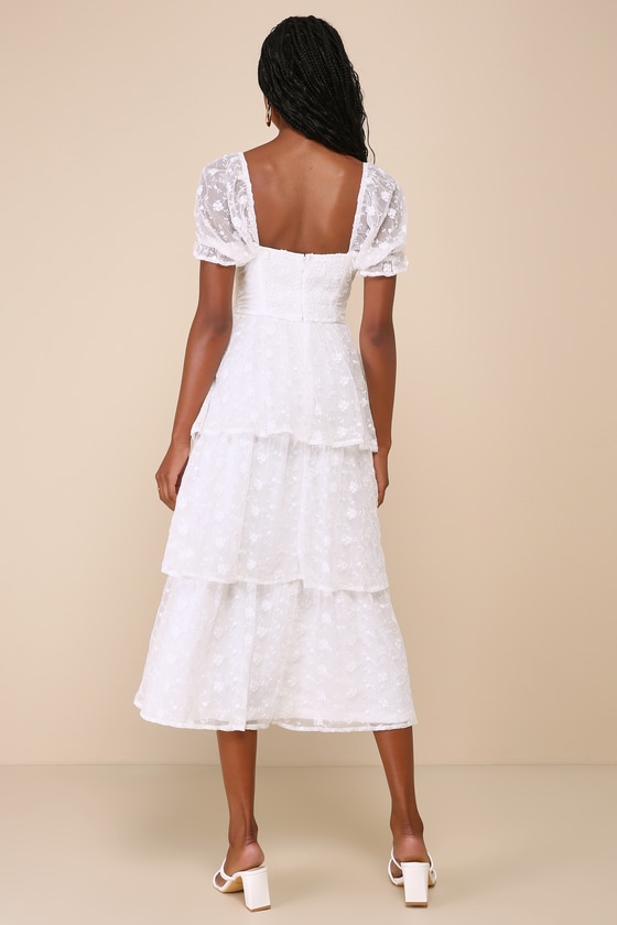 Precious Sweetie White Embroidered Midi Dress 2