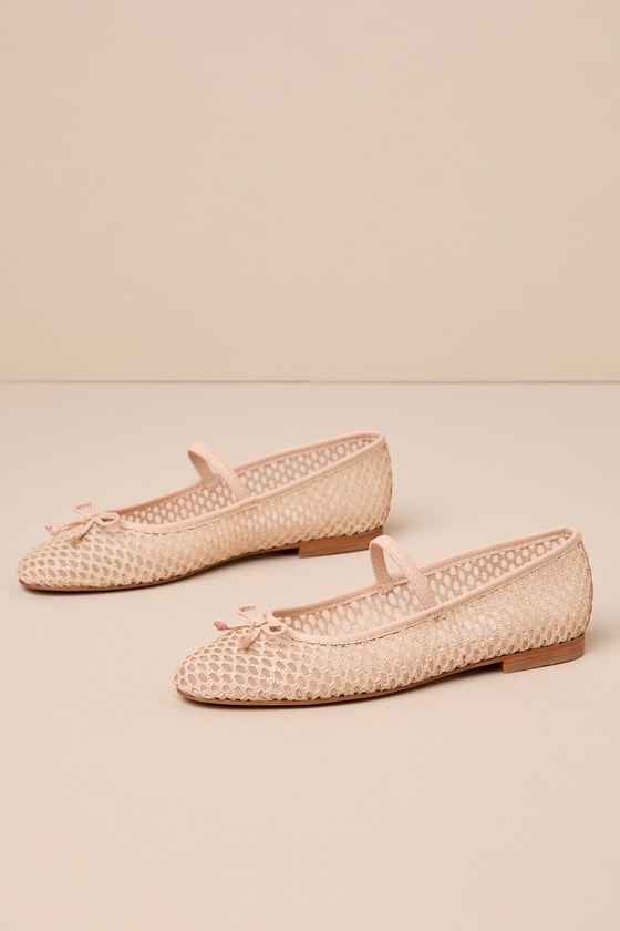 Carin Light Natural Raffia Bow Ballet Flats 1