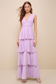 Amazing Evening Lavender Tiered Maxi Dress 1
