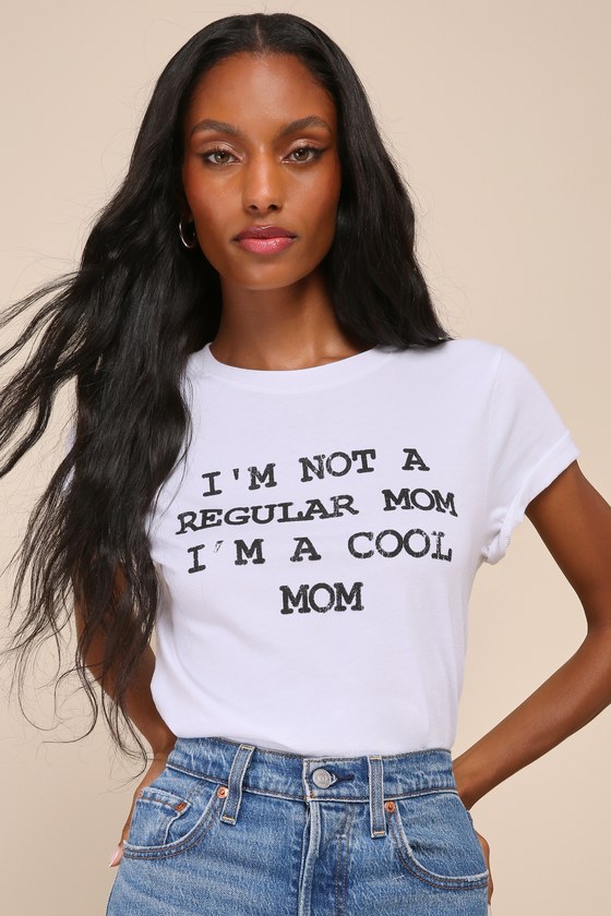 Prince Peter Cool Mom Tee - White Cotton Tee - White Graphic