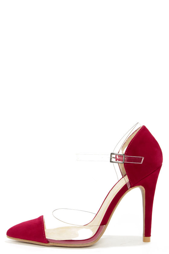 red lucite heels