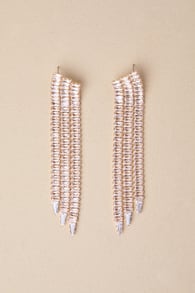 Deluxe Impression Gold Rhinestone Statement Duster Earrings
