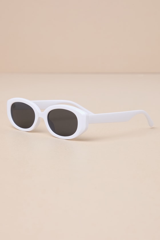 Shop Lulus Ultimate Perfection White Small Oval Sunglasses
