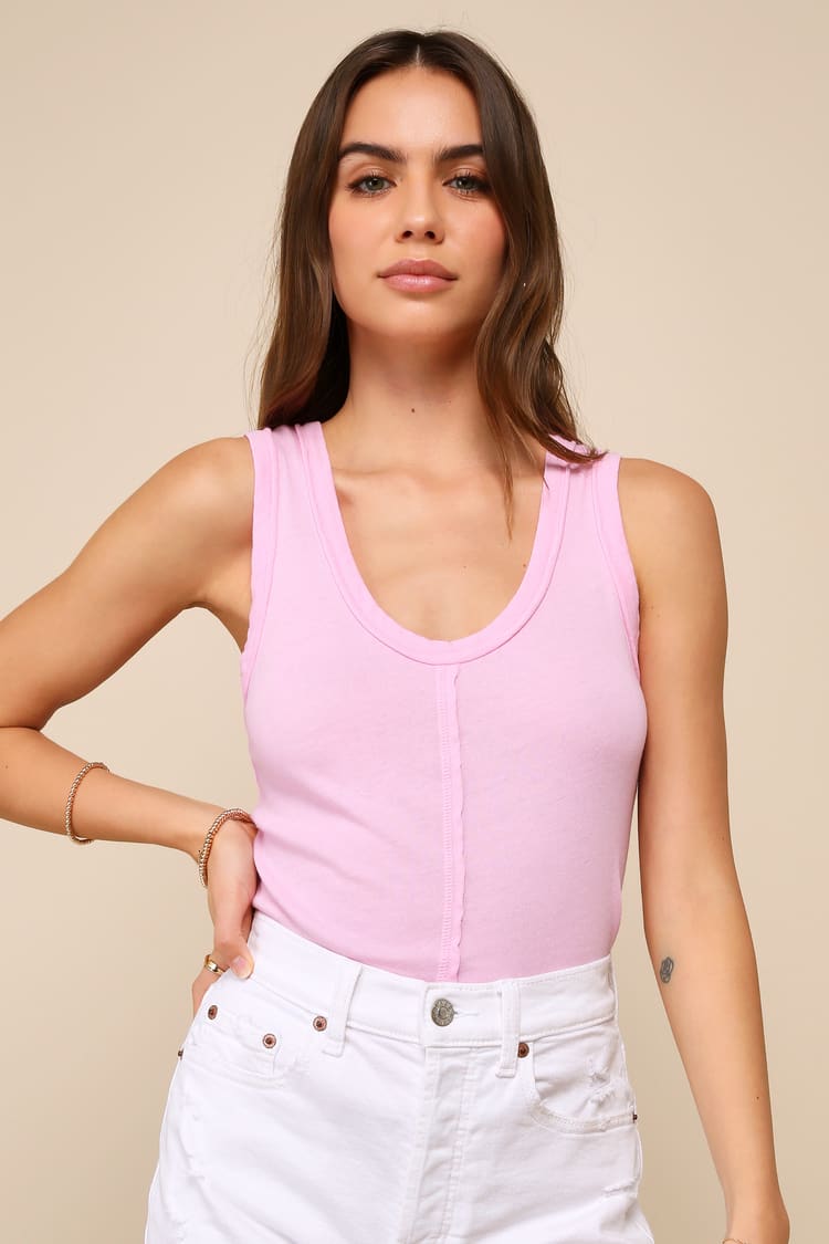 knee length dresses for ladies Mineral Wash Tank Top and Lined Split Skirt Set Light Pink / S main image 0