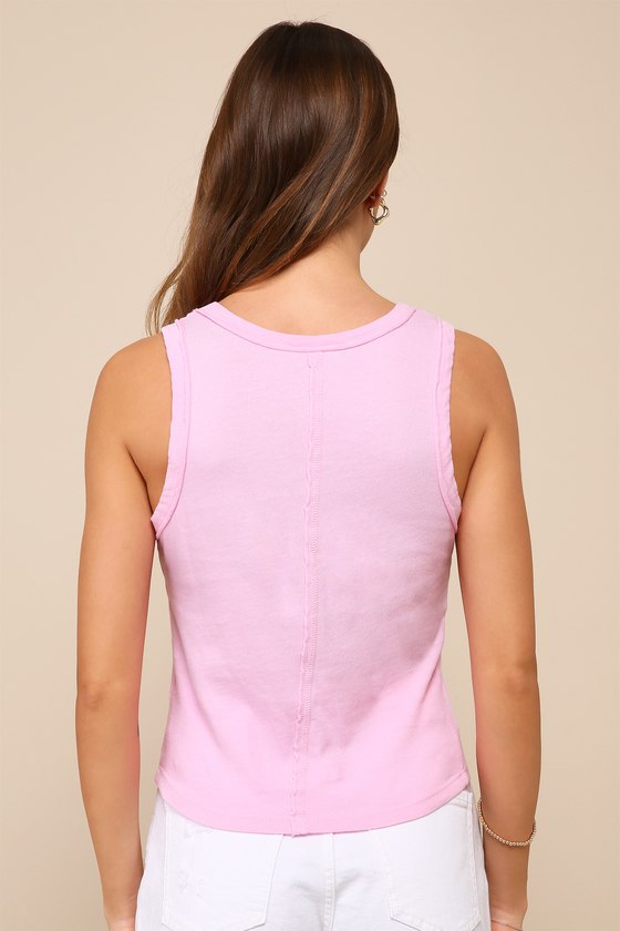 Lulus Necessary Charm Light Pink Scoop Neck Tank Top In Light Pink
