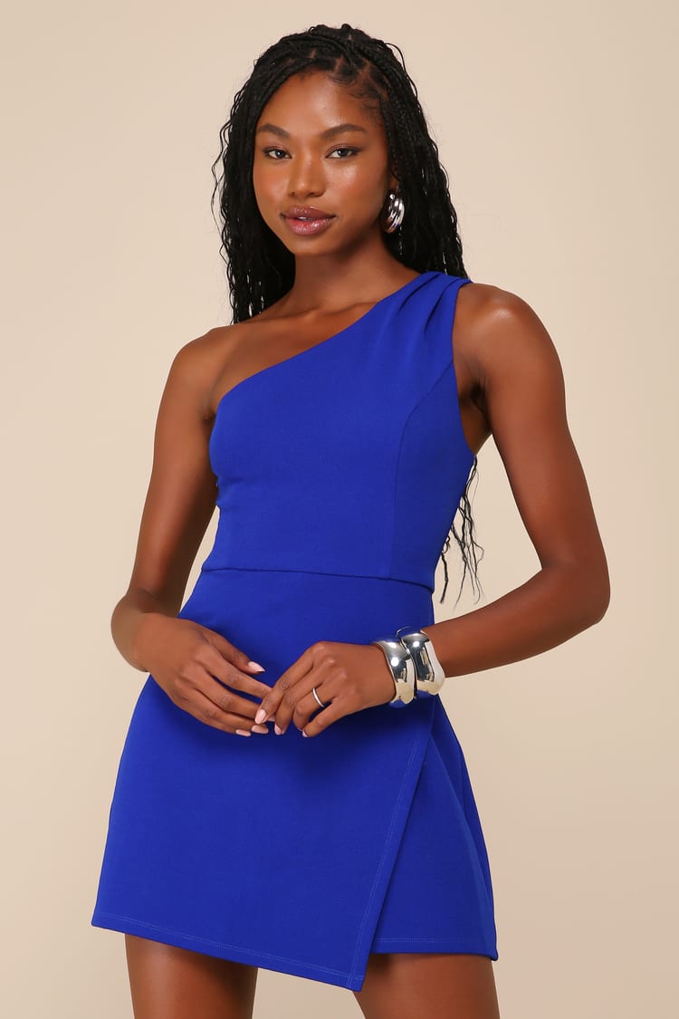 blue dress romper Royal Blue Floral Print Button Up Sleeveless Romper