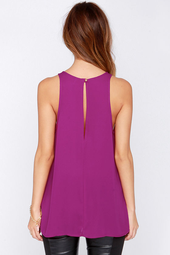 Magenta Top Sleeveless Top Tank Top 25.00