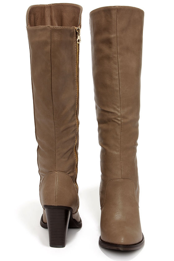 Cute Taupe Boots Knee High Boots High Heel Boots 40.00