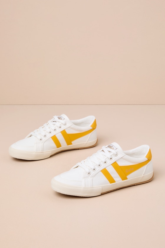 Gola Stratus Off White And Sun Yellow Lace-up Sneakers