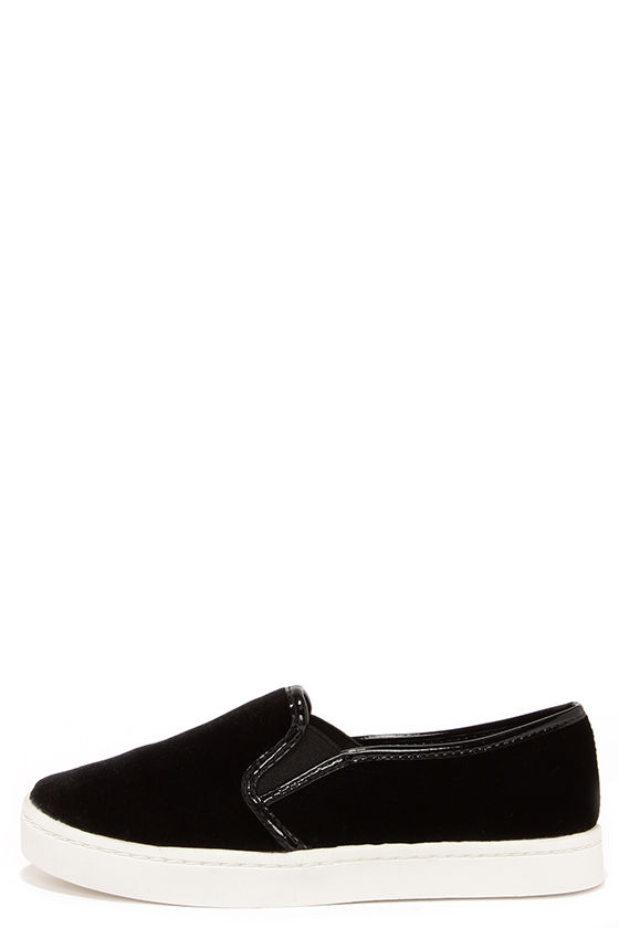 black velvet slip on shoes