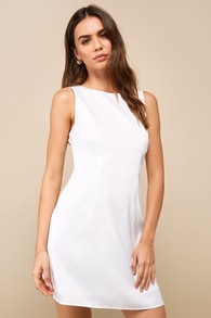 Elevated Appearance Ivory Satin Open Back Mini Dress 2