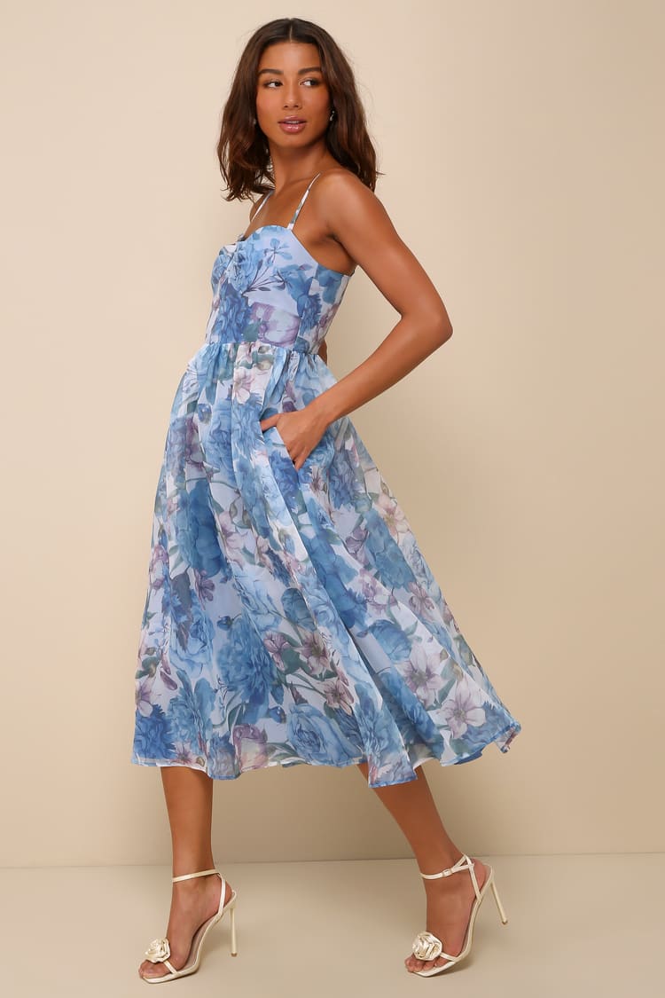 fitted lace wedding dress Buy OMPALI CLOTHING Floral Print Organza Maxi Dress for Women | Maxi Dress  for Women | Floral Dresses for Women | Free Size main image 1