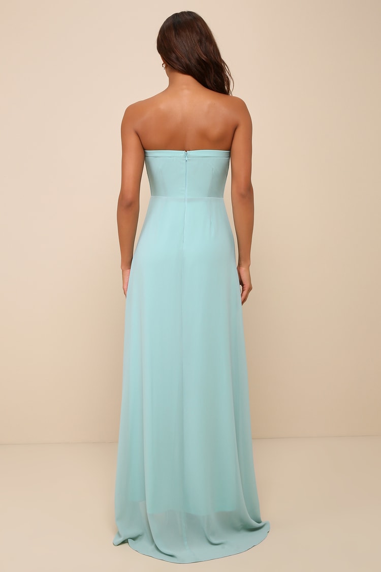 slim fit dress slacks Light Blue Chiffon Prom Dresses Lace Appliques Off The Shoulder – alinanova main image 0