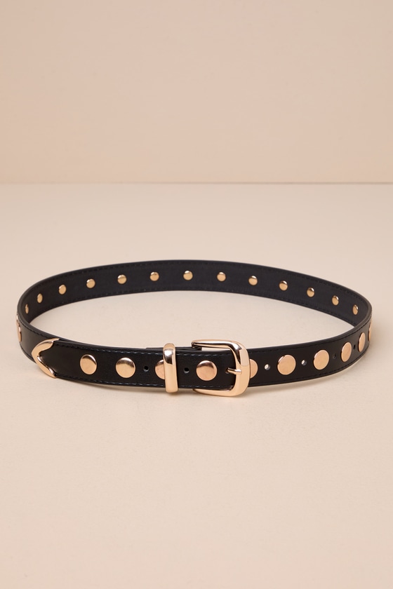 Sleek Expertise Black Studded Belt 2