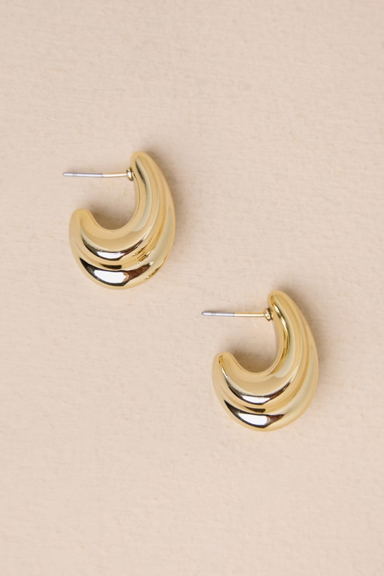 Shop Lulus Stylish Pose Gold Chunky Hoop Earrings