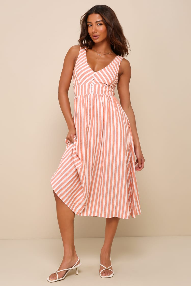 open lace back dress Orange & Black Striped Dress 14/16 main image 0