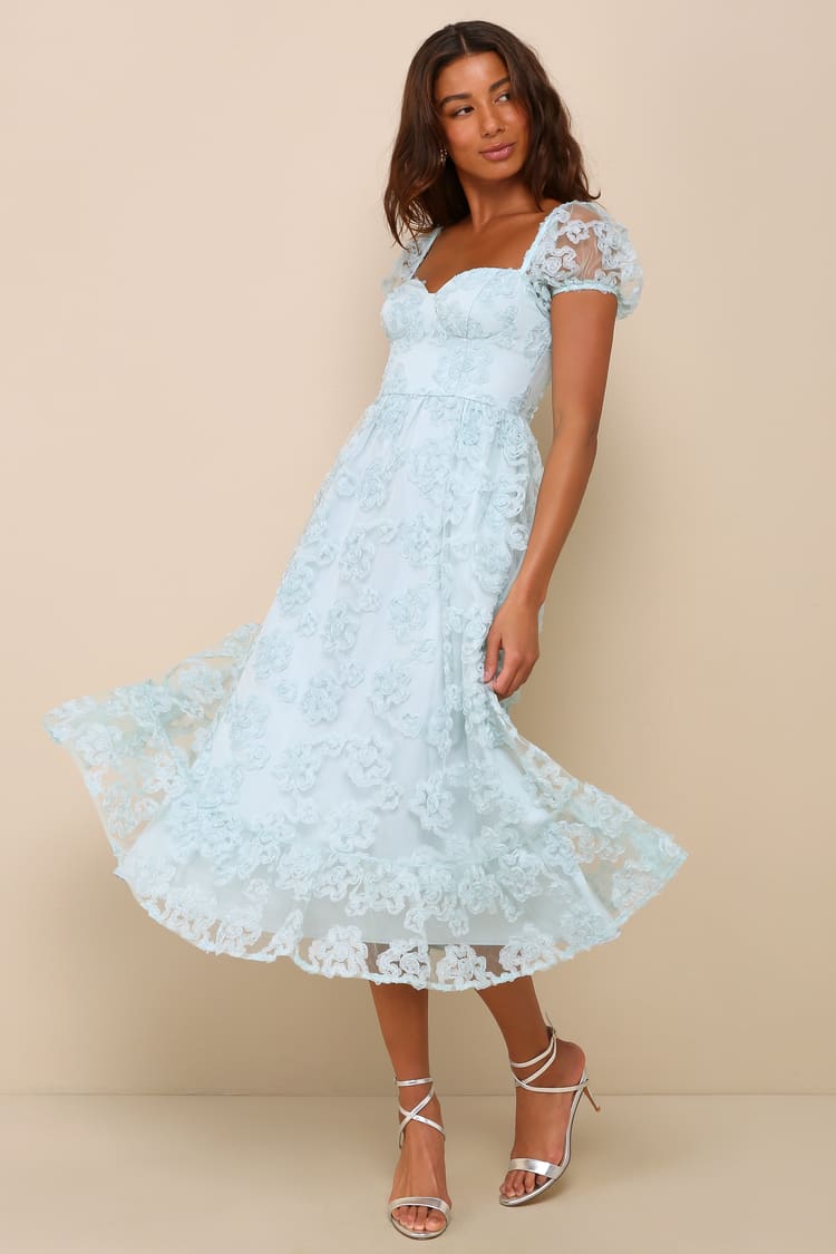 Floral Elegant Mint Dress