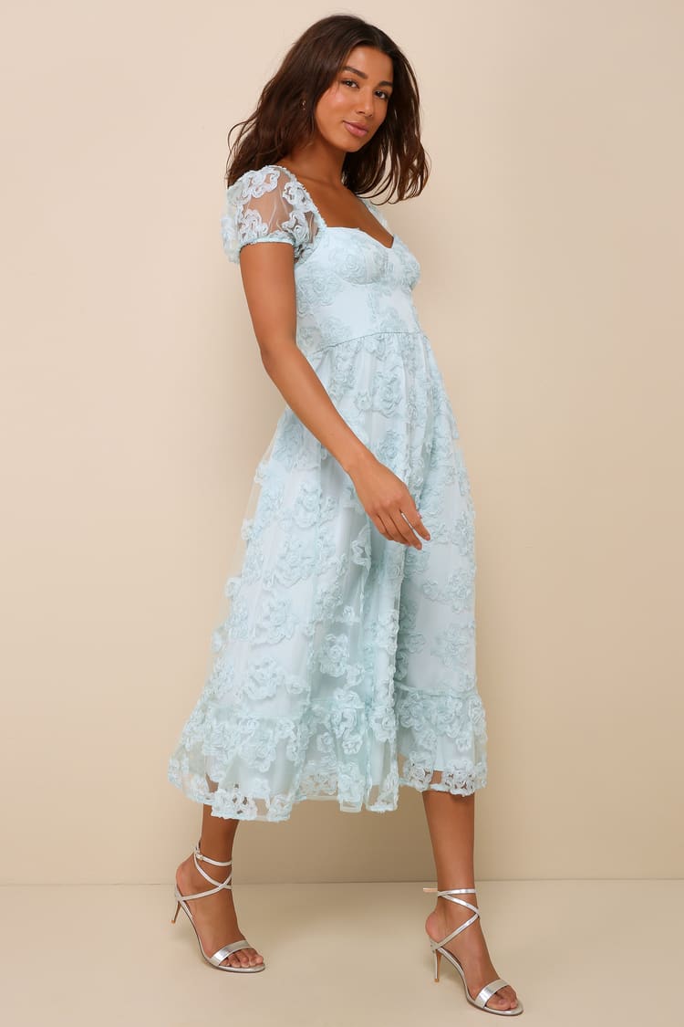 Floral Elegant Mint Dress Floral Elegant Mint Dress